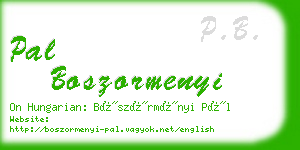 pal boszormenyi business card